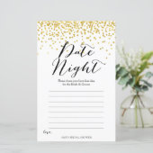 金ゴールドブライダルシャワーゲーム – 日付ナイトカード (スタンド正面)