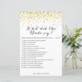 金ゴールドブライダルシャワーゲーム – 花嫁は何と言った (スタンド正面)