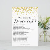 金ゴールドブライダルシャワーゲーム – 花嫁を知っている最高の人 (スタンド正面)