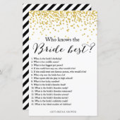 金ゴールドブライダルシャワーゲーム – 花嫁を知っている最高の人 (正面/裏面)