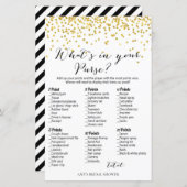 金ゴールドブライダルシャワーゲーム – 財布の中の何 (正面/裏面)