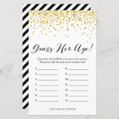 金ゴールドブライダルシャワーゲーム – How old was Bride (正面/裏面)