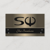 金ゴールドブラウンとブラックとイニシャルプロフェッショナル 名刺 (正面)