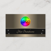 金ゴールドブラウンとブラックモダンロゴプロフェッショナル 名刺 (正面)