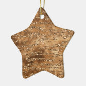 金ゴールドブラウングリッターストライプ数 セラミックオーナメント (左)