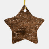 金ゴールドブラウングリッターストライプ数 セラミックオーナメント (裏面)