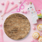 金ゴールドブラウングリッターストライプ数 ペーパープレート (パーティー)