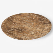 金ゴールドブラウングリッターストライプ数 ペーパープレート (アングル)