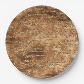 金ゴールドブラウングリッターストライプ数 ペーパープレート (正面)