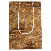 金ゴールドブラウングリッターストライプ数 ミディアムペーパーバッグ (裏面)