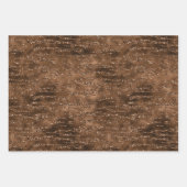 金ゴールドブラウングリッターストライプ数 ラッピングペーパーシート (正面2)