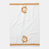 金ゴールドブラウンゲッコ南西縁どキッチンタオル キッチンタオル (縦)