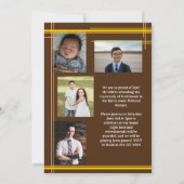 金ゴールドブラウンスクールカラー卒業フォトプライド 招待状 (裏面)