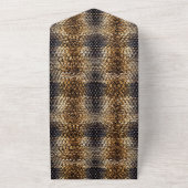 金ゴールドブラウンブラックアイボリースネークスキン オールインワン招待状 (外側)