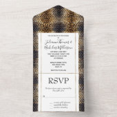 金ゴールドブラウンブラックアイボリースネークスキン オールインワン招待状 (内側)