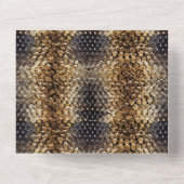 金ゴールドブラウンブラックアイボリースネークスキン オールインワン招待状 (裏面)