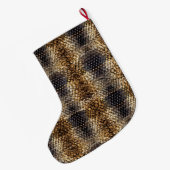 金ゴールドブラウンブラックアイボリースネークスキン ラージクリスマスストッキング (裏面 (吊り時))
