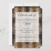 金ゴールドブラウンブラックアイボリースネークスキン 招待状 (正面)