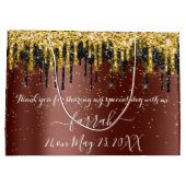 金ゴールドブラウンブラックドリップスフェイスラージ抱き枕 ラージペーパーバッグ (裏面)