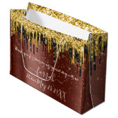 金ゴールドブラウンブラックドリップスフェイスラージ抱き枕 ラージペーパーバッグ (正面アングル)