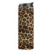 金ゴールドブラウンブラックレオパードアニマルプリント タンブラー (回転左)