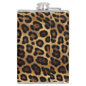 金ゴールドブラウンブラックレオパードアニマルプリント フラスク (裏面)
