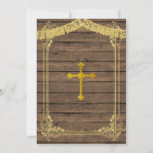 金ゴールドブラウンボーイメキシコ洗礼招待状 招待状 (裏面)