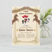 金ゴールドブラウンメキシコカウボーイバプテスマ招待状 招待状 (スタンド正面)