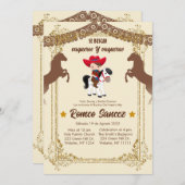 金ゴールドブラウンメキシコカウボーイバプテスマ招待状 招待状 (正面/裏面)