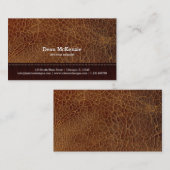 金ゴールドブラウンレザーインテリアデザイン 名刺 (正面/裏面)