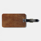 金ゴールドブラウンレザールック ラゲッジタグ (裏面横)