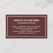 金ゴールドブラウンレザー歯歯科診療所歯科医 名刺 (裏面)