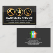 金ゴールドブラケットハンドマンツールホーム修復 名刺 (正面/裏面)