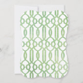 金ゴールドブラケットフレーム水彩トレリスパターンミント 招待状 (裏面)