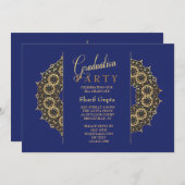 金ゴールドブラケット卒業招待状 招待状 (正面/裏面)