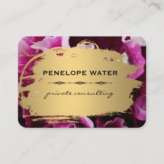 金ゴールドブラシとフローラ 名刺 (正面)