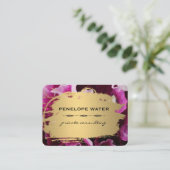 金ゴールドブラシとフローラ 名刺 (スタンド正面)