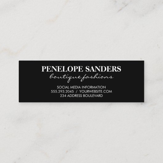 金ゴールドブラシと斑点 スキニー名刺 (裏面)