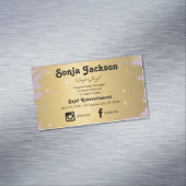 金ゴールドブラシと紫（輝き） マグネット名刺 (インサイチュ)