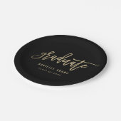 金ゴールドブラシの編集可能なカラーのグラデーションプレート ペーパープレート (アングル)