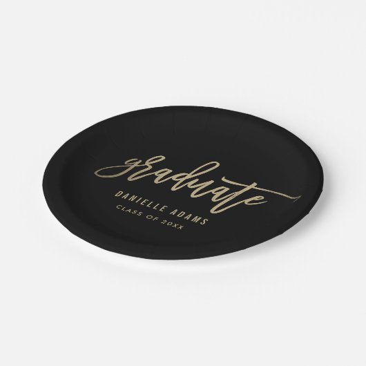 金ゴールドブラシの編集可能なカラーのグラデーションプレート ペーパープレート (アングル)