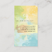 金ゴールドブラシエレガントド | QRコード | 水彩画 名刺 (裏面)