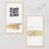 金ゴールドブラシエレガントド | QRラベル 名刺 (正面/裏面)