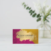 金ゴールドブラシグリッターゴールデンメタリック 名刺 (スタンド正面)