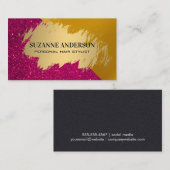 金ゴールドブラシグリッターゴールデンメタリック 名刺 (正面/裏面)