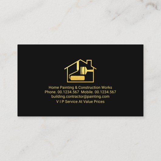 金ゴールドブラシグレー黒レイヤ金ゴールドタブ 名刺 (裏面)