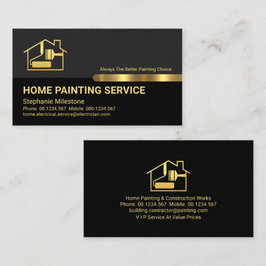 金ゴールドブラシグレー黒レイヤ金ゴールドタブ 名刺 (正面/裏面)