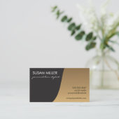 金ゴールドブラシシンプル付きカラーブロック 名刺 (スタンド正面)
