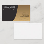 金ゴールドブラシシンプル付きカラーブロック 名刺 (正面/裏面)