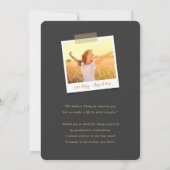 金ゴールドブラシスクリプト書道写真卒業 サンキューカード (裏面)